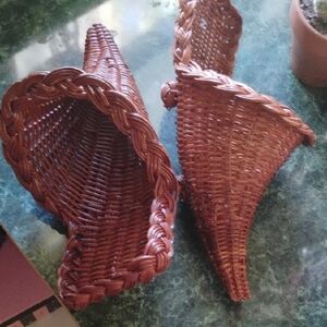 Vintage Wicker Horns Of Plenty